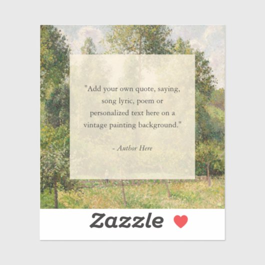Sticker Ajouter votre propre devis Peinture Paysage Vintag (Feuille)