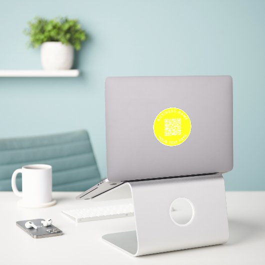 Sticker Ajouter votre propre ronde QR Code texte Analyse M (Ordinateur portable sur le bureau)
