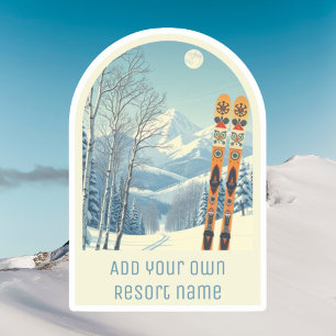 Sticker Ajoutez votre propre nom de station de ski pour un