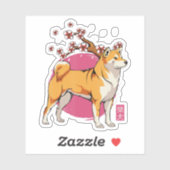 Sticker akita shiba inu (Feuille)