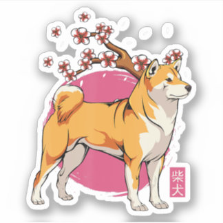 Sticker akita shiba inu