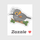 Sticker Akohekohe oiseau de la forêt d'Hawaii (Feuille)