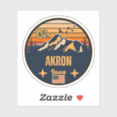 Sticker Akron, Iowa, États-Unis (Feuille)