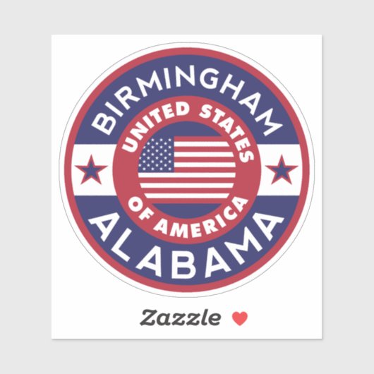 Sticker Alabama, BIRMINGHAM (Feuille)