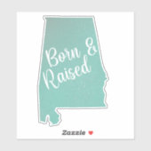 Sticker Alabama né et élevé (Feuille)