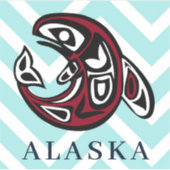 Sticker Alaska Coast Native American Orca Killer Whale Art (Devant)