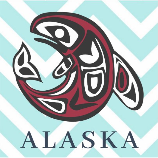 Sticker Alaska Coast Native American Orca Killer Whale Art (Devant)