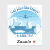 Sticker Alaska Famille Vacances Custom Keepsaké Souvenir (Feuille)
