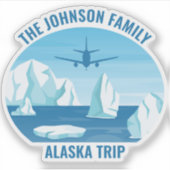 Sticker Alaska Famille Vacances Custom Keepsaké Souvenir (Devant)