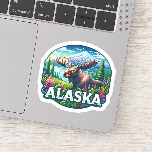 Sticker Alaska, Moose, (Détail)