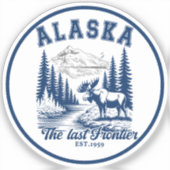 Sticker Alaska Wilderness Moose Art (Recto)