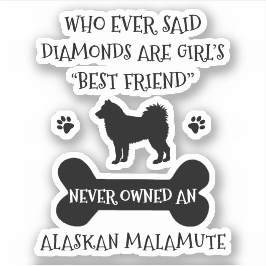 Sticker Alaskan Malamute Chien Meilleur Ami Vinyl (Devant)