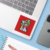STICKER ALBA (Ordinateur portable avec iPhone)
