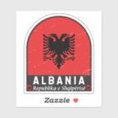 Sticker Albanie - Emblème du drapeau (Feuille)