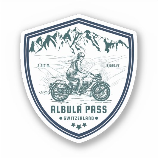 Sticker Albula pass moto suisse alpes tour x (Devant)