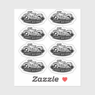 Autocollants Stickers Anniversaire Motard Zazzle Be