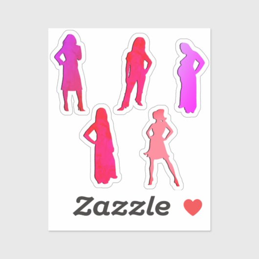 Sticker Album Scrapbooking Silhouette de Femme (Feuille)