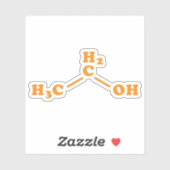 Sticker Alcool Éthanol Formule chimique moléculaire (Feuille)