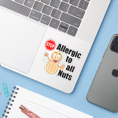 Sticker Alerte anti-allergie (Ordinateur portable avec iPhone)