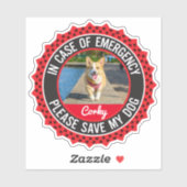 Sticker Alerte de sécurité pour animaux de compagnie En ca (Feuille)