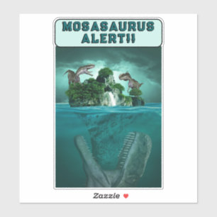 Sticker Alerte Mosasaururus !