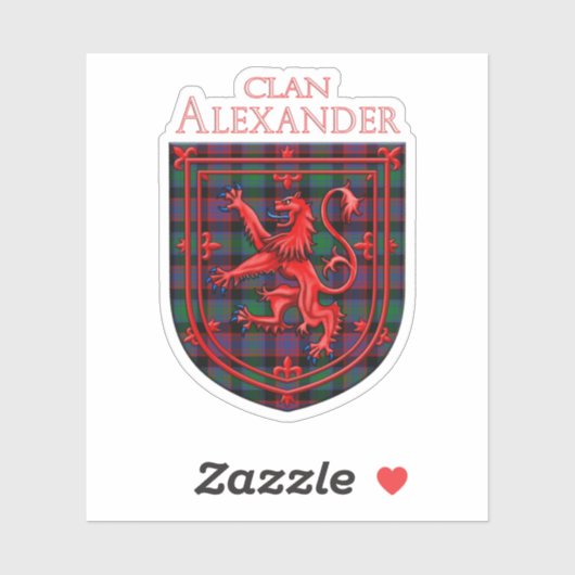 Sticker Alexander Hunting Tartan Scottish Plaid (Feuille)