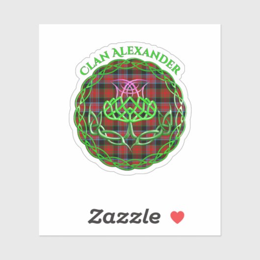 Sticker Alexander Scottish Tartan Celtic Thistle (Feuille)
