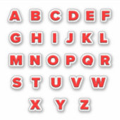 Sticker alfabet Letters — Embossed look (Voorkant)