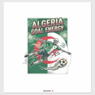 Sticker Algérie But Énergie Skeleton Buteur Nations Gras 