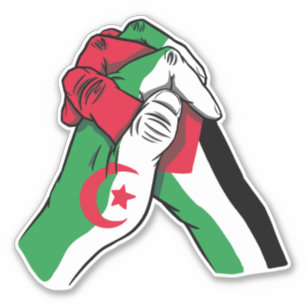 STICKER ALGÉRIE ET PALESTINE MAINS