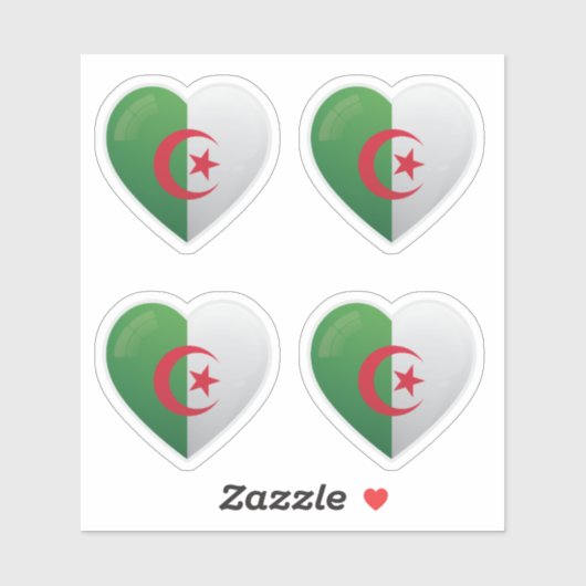 Sticker Algérie Love Drapeau (Feuille)