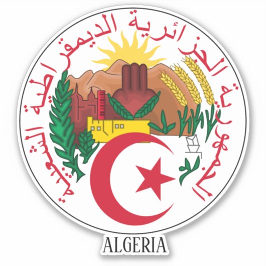 Sticker Algérie Nationale Emblème Patriotique (Devant)