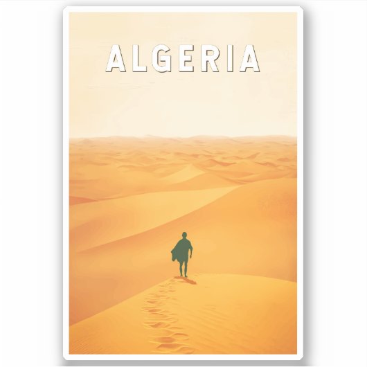 Sticker Algérie Travel Art Vintage (Devant)