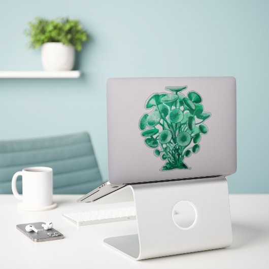 Sticker Algues sous-marines Retro Green (Ordinateur portable sur le bureau)