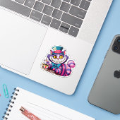 Sticker Alice à Wonderland Cheshire Cat (Ordinateur portable avec iPhone)