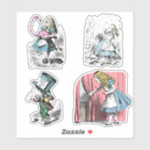 Sticker Alice au pays des merveilles Flamant rose rose (Feuille)