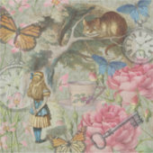 Sticker Alice Cheshire Chat Wonderland Tree Garden (Devant)