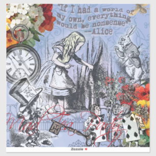 Sticker Alice rideau de nonsens merveilleux classique