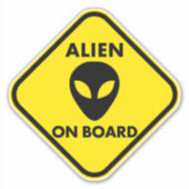 STICKER ALIEN À BORD DU BÂTIMENT DE VOITURE (Devant)