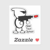 Sticker Alien avec laser (Feuille)