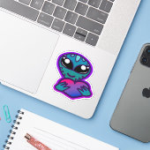 Sticker Alien Bi Pride (Ordinateur portable avec iPhone)