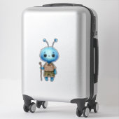 Sticker Alien Blue Fuzzy (Sur valise)