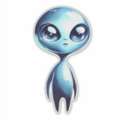 Sticker Alien brillant bleu (Devant)