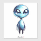 Sticker Alien brillant bleu (Feuille)