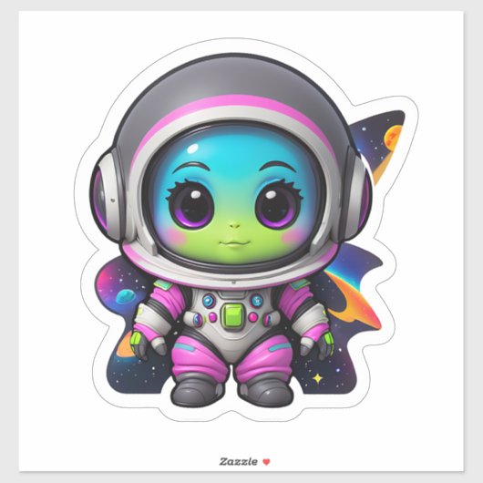 Sticker Alien de bébé (Feuille)