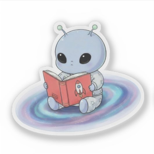 Sticker Alien de bébé de dessin (Devant)