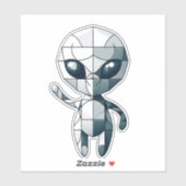 Sticker Alien de cubisme (Feuille)
