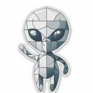 Sticker Alien de cubisme