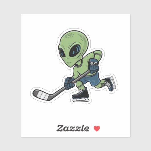 Sticker Alien de hockey (Feuille)