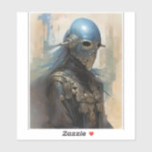 Sticker Alien de science-fiction portant un masque casque (Feuille)